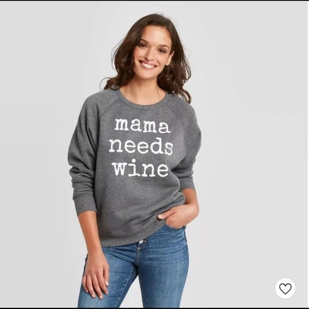 Grayson Threads Gray Sweatshirt Mama Needs Wine - Picture 2 of 4